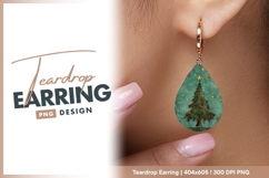 Christmas Tree with Red Ornaments and Gold teardrop earring Product Image 1