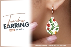 Colorful Vegetable Pattern Illustration teardrop earring Product Image 1