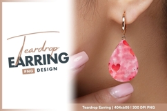 Red Hearts on Pink Textured Background teardrop earring Product Image 1