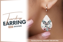 Silhouette of a Woman Wearing a Teardrop Earring Png Product Image 1