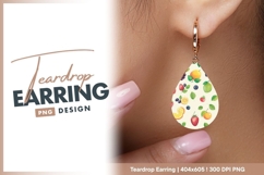 Papercraft Gnome Holding Easter Egg teardrop earring Product Image 1