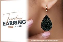 Red and Green Buffalo Checkered Pattern Teardrop Earring Png Product Image 1