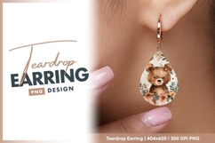Pink Embroidered Cherry Blossom Branches teardrop earring Product Image 1