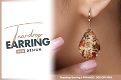 Autumnal Watercolor Illustration with teardrop earring Product Image 1