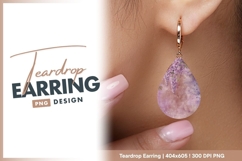 Lavender wisteria flowers on textured Teardrop Earring Product Image 1