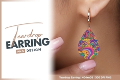 Psychedelic Swirls of Color Abstract teardrop earring Product Image 1