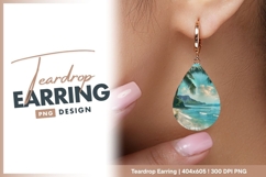 Tropical Beach Scene with Palm Trees teardrop earring Product Image 1