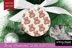 Teddy Bear Ornament PNG - Valentine PNG Sublimation Product Image 1