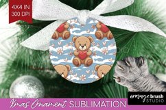 Teddy Bear Ornament PNG - Valentine PNG Sublimation Product Image 1