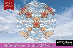 Teddy Bear Wind Spinner Sublimation PNG - Valentine Round Product Image 1