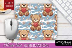 Teddy Bear Mouse Pad Sublimation - Valentine Mousepad PNG Product Image 1