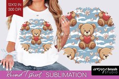 Teddy Bear Round Tshirt Background - Valentine PNG Product Image 1