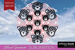 Teddy Bear Wind Spinner Sublimation PNG - Valentine Round Product Image 1