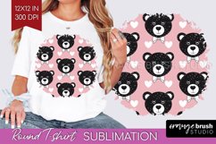 Teddy Bear Round Tshirt Background - Valentine PNG Product Image 1