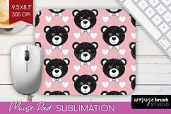 Teddy Bear Mouse Pad Sublimation - Valentine Mousepad PNG Product Image 1