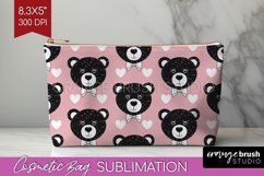 Teddy Bear Cosmetic Bag - Valentine Makeup Bag PNG Product Image 1