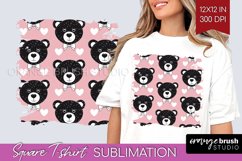 Teddy Bear Square Tshirt Background - Valentine PNG Product Image 1