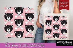 Teddy Bear Tote Bag - Valentine Tote Bag PNG Sublimation Product Image 1