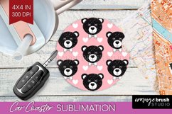 Teddy Bear Car Coaster - Valentine Coaster PNG Sublimation Product Image 1