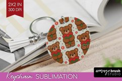 Teddy Bear Keychain PNG - Valentine Keychain Sublimation Product Image 1