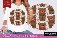 Teddy Bear Round Tshirt Background - Valentine PNG Product Image 1