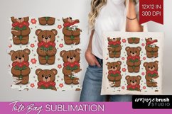 Teddy Bear Tote Bag - Valentine Tote Bag PNG Sublimation Product Image 1