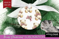 Teddy Bear Ornament PNG - Valentine PNG Sublimation Product Image 1
