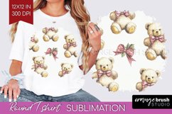Teddy Bear Round Tshirt Background - Valentine PNG Product Image 1