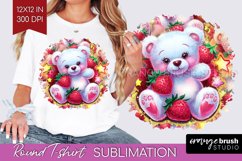 Teddy Bear Round Tshirt Background - Valentine PNG Product Image 1