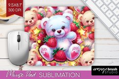 Teddy Bear Mouse Pad Sublimation - Valentine Mousepad PNG Product Image 1
