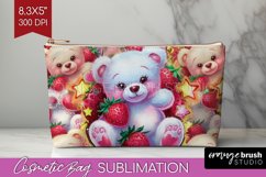 Teddy Bear Cosmetic Bag - Valentine Makeup Bag PNG Product Image 1