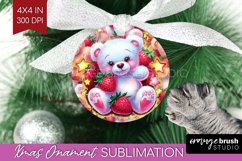 Teddy Bear Ornament PNG - Valentine PNG Sublimation Product Image 1