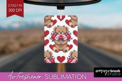 Teddy Bear Air Freshener PNG - Valentine PNG Sublimation Product Image 1