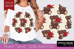 Teddy Bear Round Tshirt Background - Valentine PNG Product Image 1
