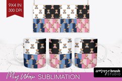 Teddy Bear Mug Wrap - Valentine Mug PNG Sublimation Product Image 1