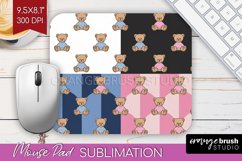 Teddy Bear Mouse Pad Sublimation - Valentine Mousepad PNG Product Image 1
