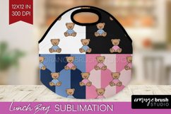 Teddy Bear Lunch Bag - Valentine Lunch Bug PNG Sublimation Product Image 1