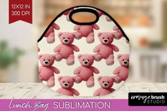 Teddy Bear Lunch Bag - Valentine Lunch Bug PNG Sublimation Product Image 1