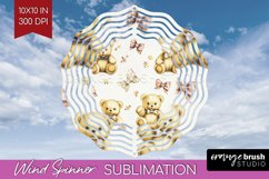 Teddy Bear Wind Spinner Sublimation PNG - Valentine Round Product Image 1