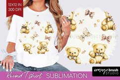 Teddy Bear Round Tshirt Background - Valentine PNG Product Image 1