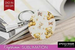 Teddy Bear Keychain PNG - Valentine Keychain Sublimation Product Image 1