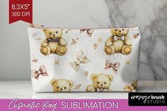 Teddy Bear Cosmetic Bag - Valentine Makeup Bag PNG Product Image 1