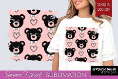 Teddy Bear Square Tshirt Background - Valentine PNG Product Image 1