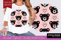 Teddy Bear Round Tshirt Background - Valentine PNG Product Image 1