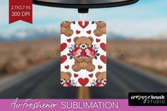 Teddy Bear Air Freshener PNG - Valentine PNG Sublimation Product Image 1