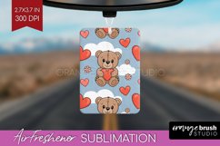 Teddy Bear Air Freshener PNG - Valentine PNG Sublimation Product Image 1