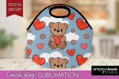Teddy Bear Lunch Bag - Valentine Lunch Bug PNG Sublimation Product Image 1