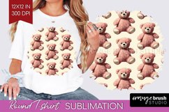 Teddy Bear Round Tshirt Background - Valentine PNG Product Image 1