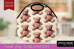 Teddy Bear Lunch Bag - Valentine Lunch Bug PNG Sublimation Product Image 1