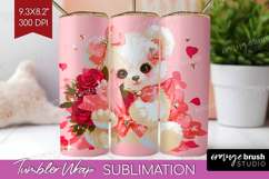 Teddy Bear Valentine Tumbler Wrap Cute Valentines Day PNG Product Image 1